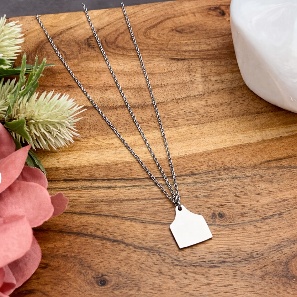 Cow Tag Pendant Necklace