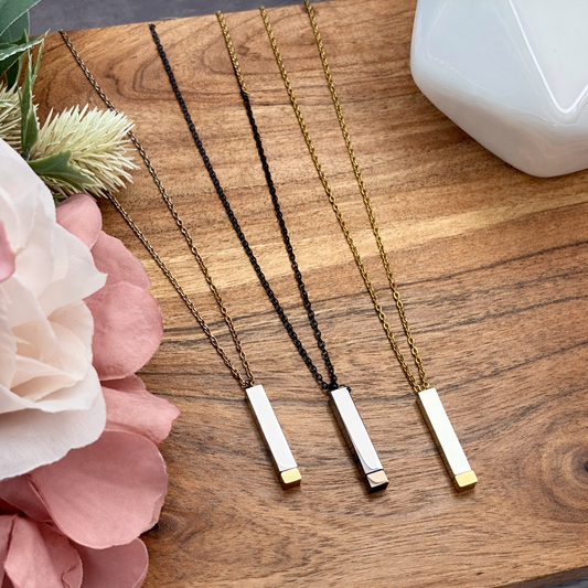 Hidden Message Bar Necklace