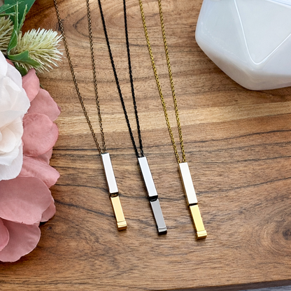 Hidden Message Bar Necklace