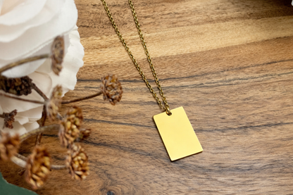Wide Rectangle Pendant Necklace