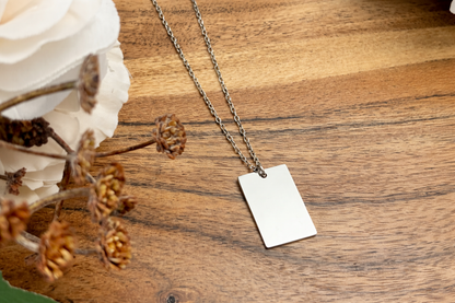 Wide Rectangle Pendant Necklace