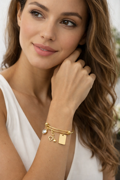 Healthcare Worker Modern Twist Bangle Bracelet