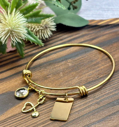 Healthcare Worker Modern Twist Bangle Bracelet