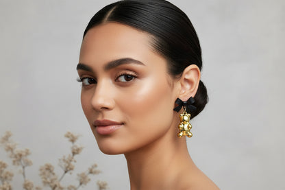 Black and Gold Gummy Bear Earrings*