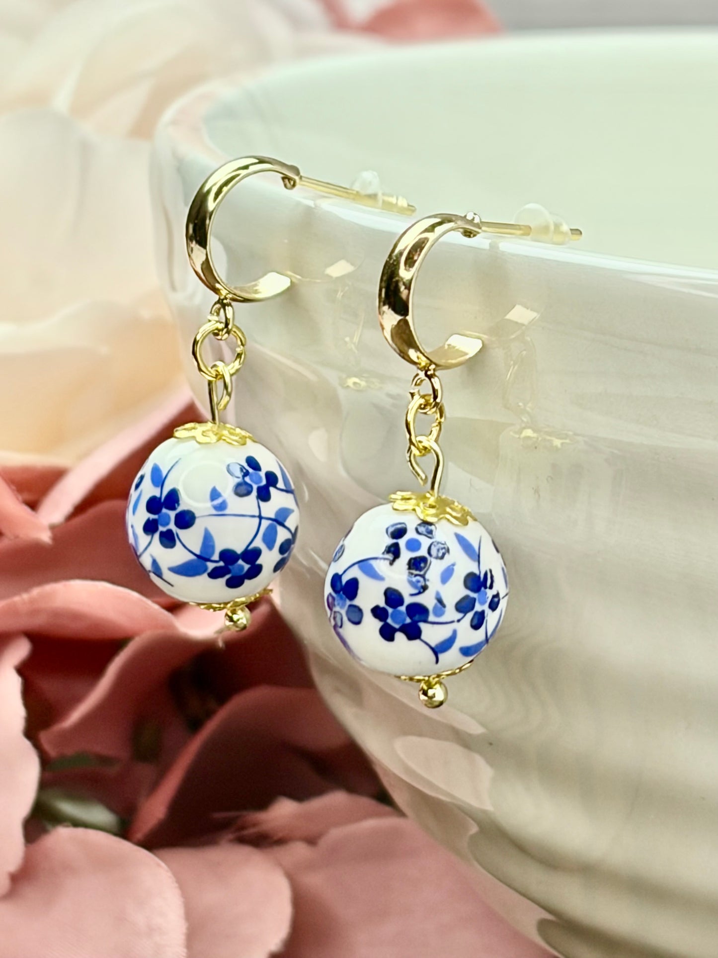 Dutch Delftware Inspired Earrings