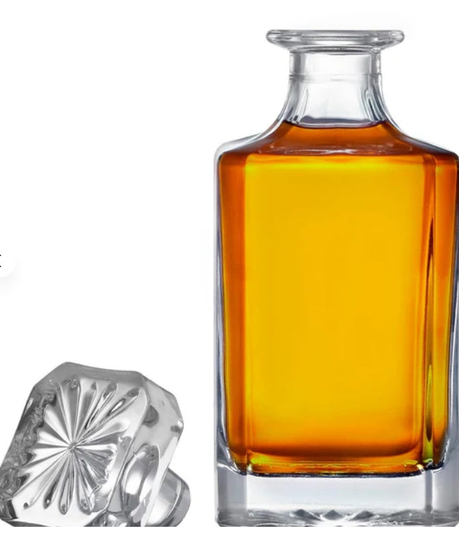 Custom Engraved Whiskey Decanter 750ML (Includes 2 Glass Whiskey Cups)