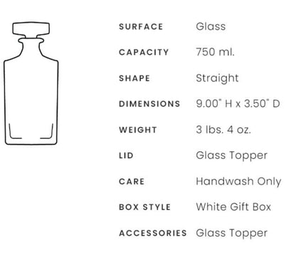 Custom Engraved Whiskey Decanter 750ML (Includes 2 Glass Whiskey Cups)