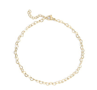 Beautiful Linked Hearts Anklet
