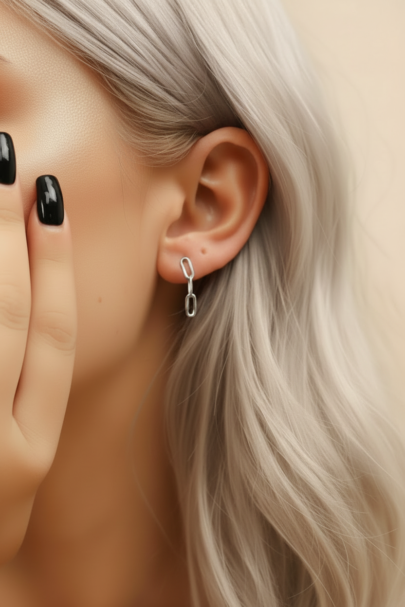 Stainless Steel Paperclip Earrings