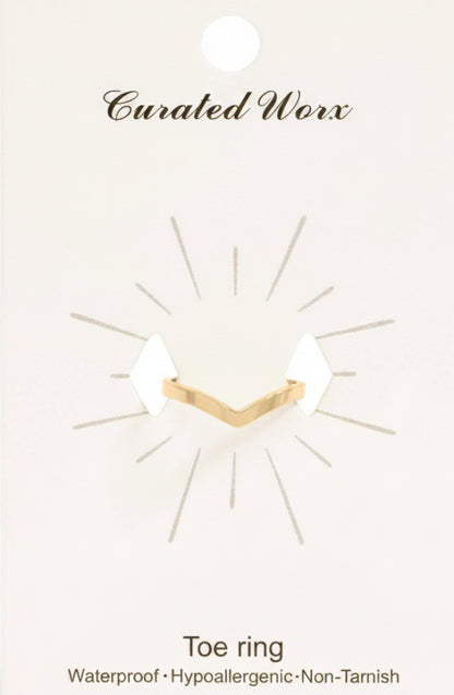 18K Gold PVD Point Toe Ring