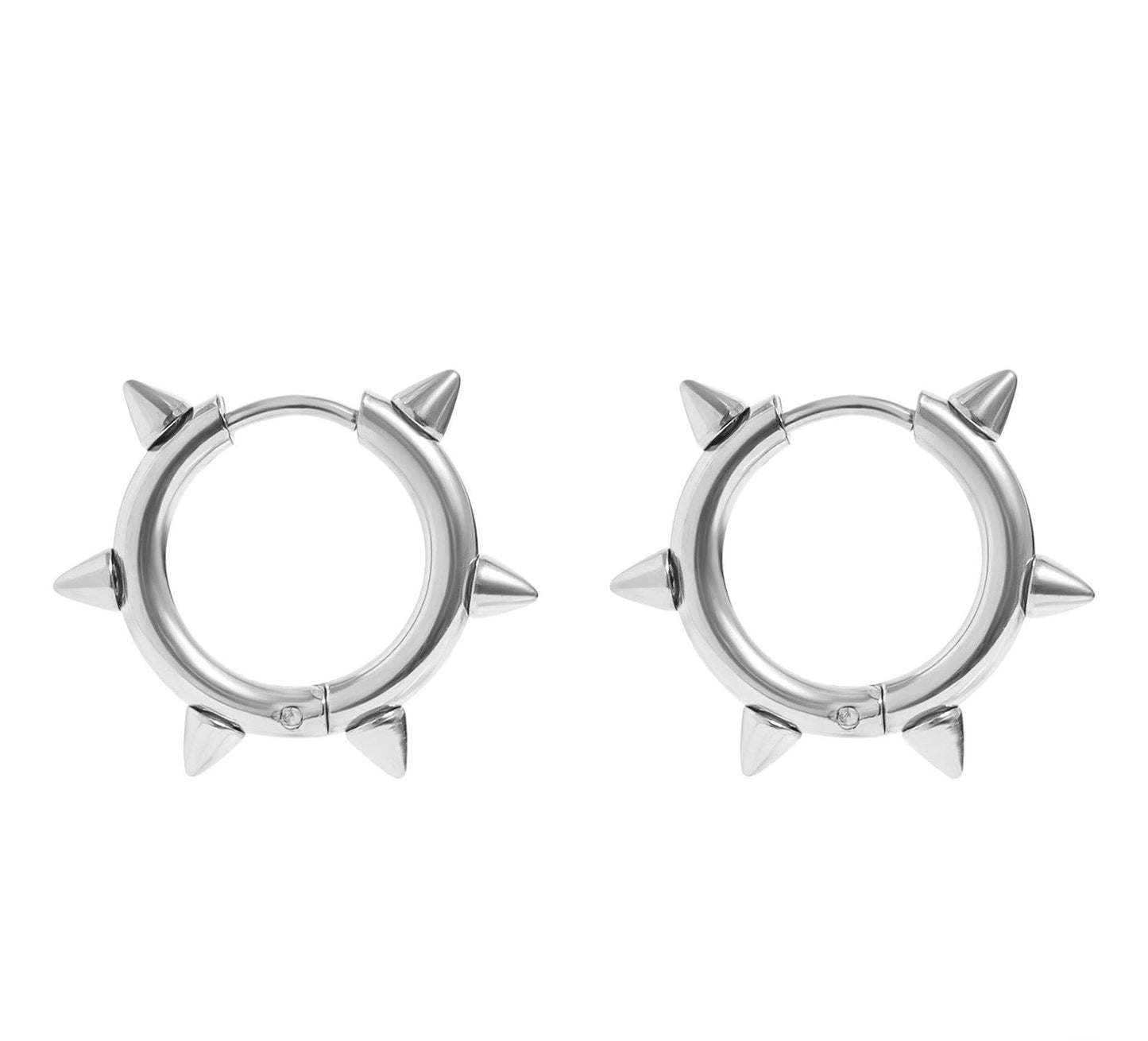 Edgy Spike Hoop Earrings