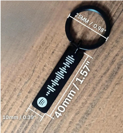Black Stainless Steel Personalized Key Holder - Custom Engraved Keyring
